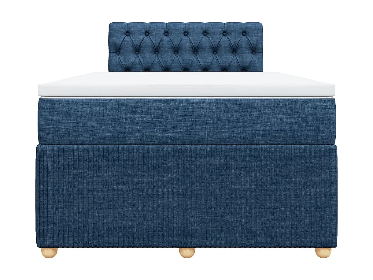 Sommier à lattes de lit avec matelas Bleu 120x200 cm Tissu