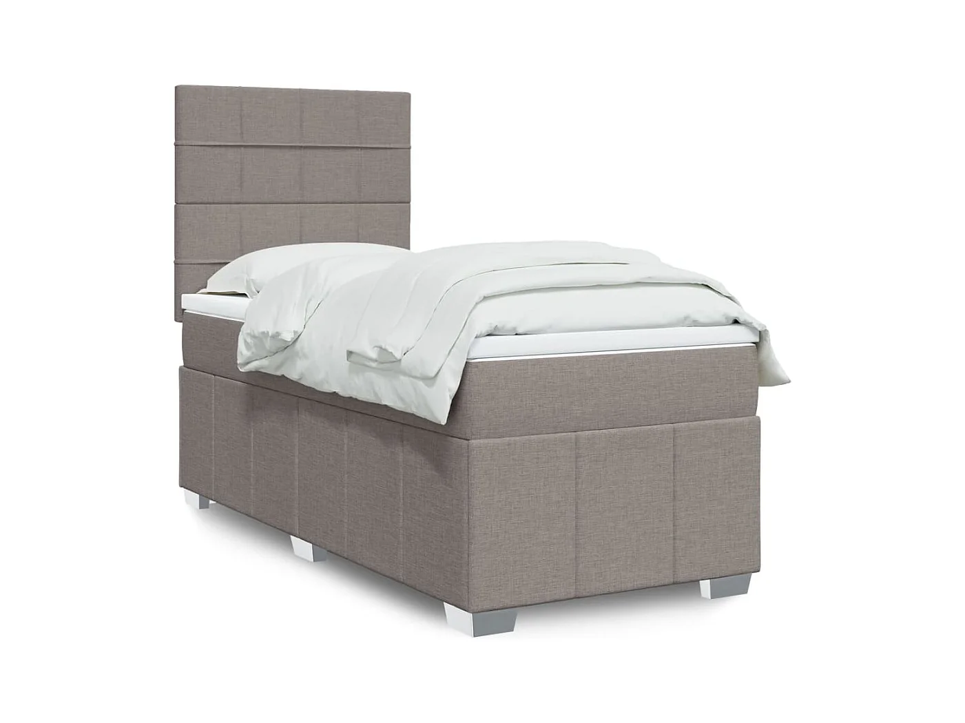 Sommier à lattes de lit avec matelas Taupe 90x190 cm Tissu