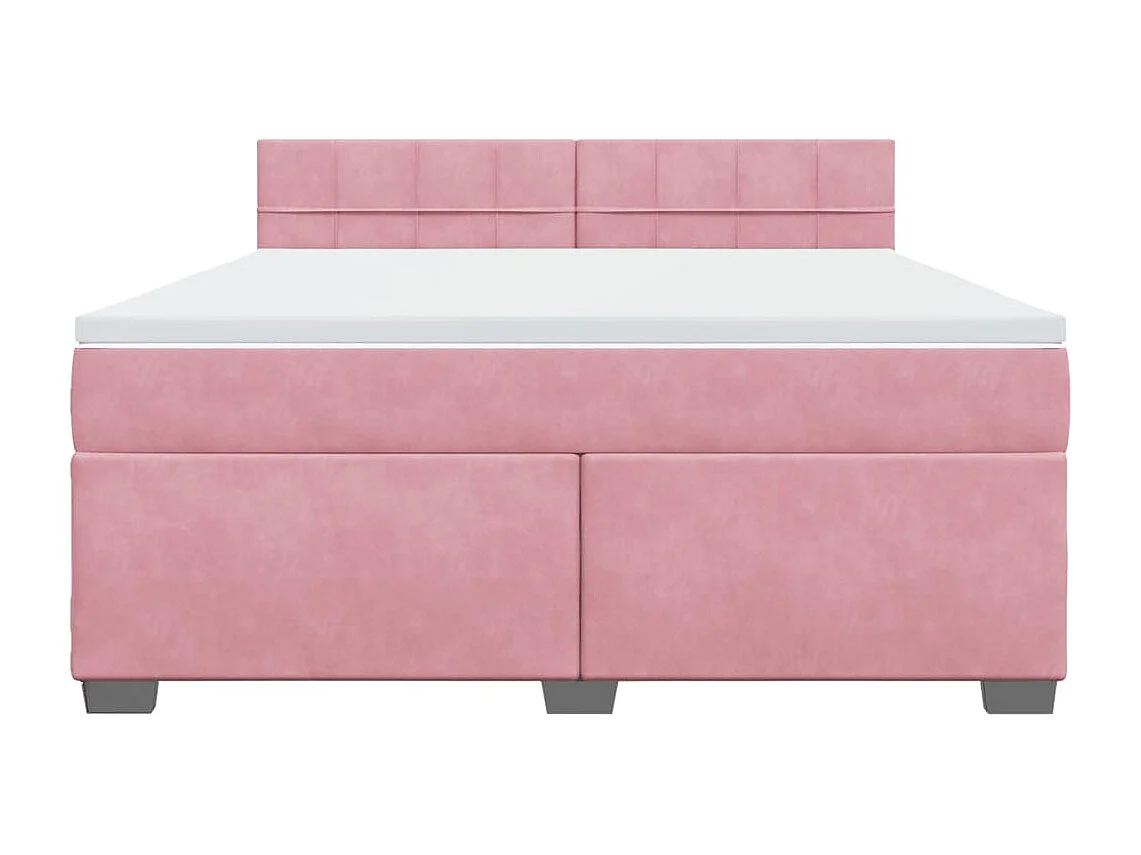 Cama com molas/colchão 180x200 cm veludo rosa