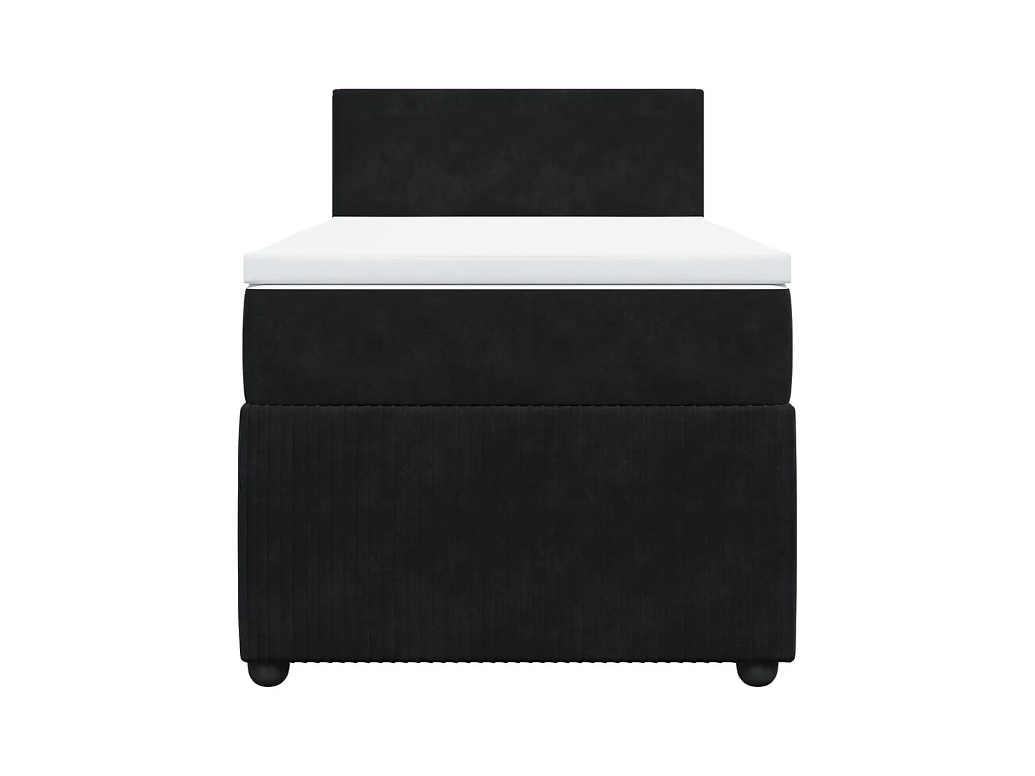 Cama box spring con colchón terciopelo negro 80x200 cm