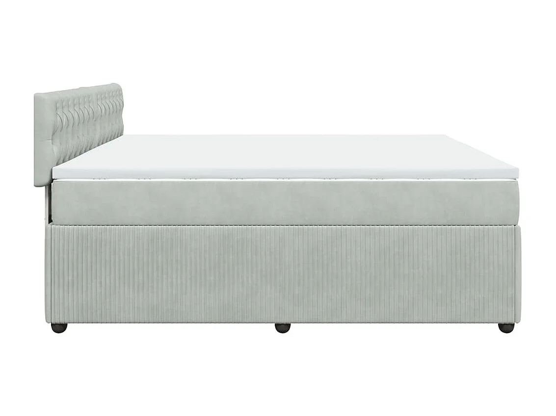 Boxspring met matras fluweel lichtgrijs 180x200 cm