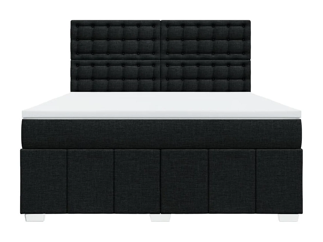 Sommier à lattes de lit avec matelas Noir 180x200 cm Tissu