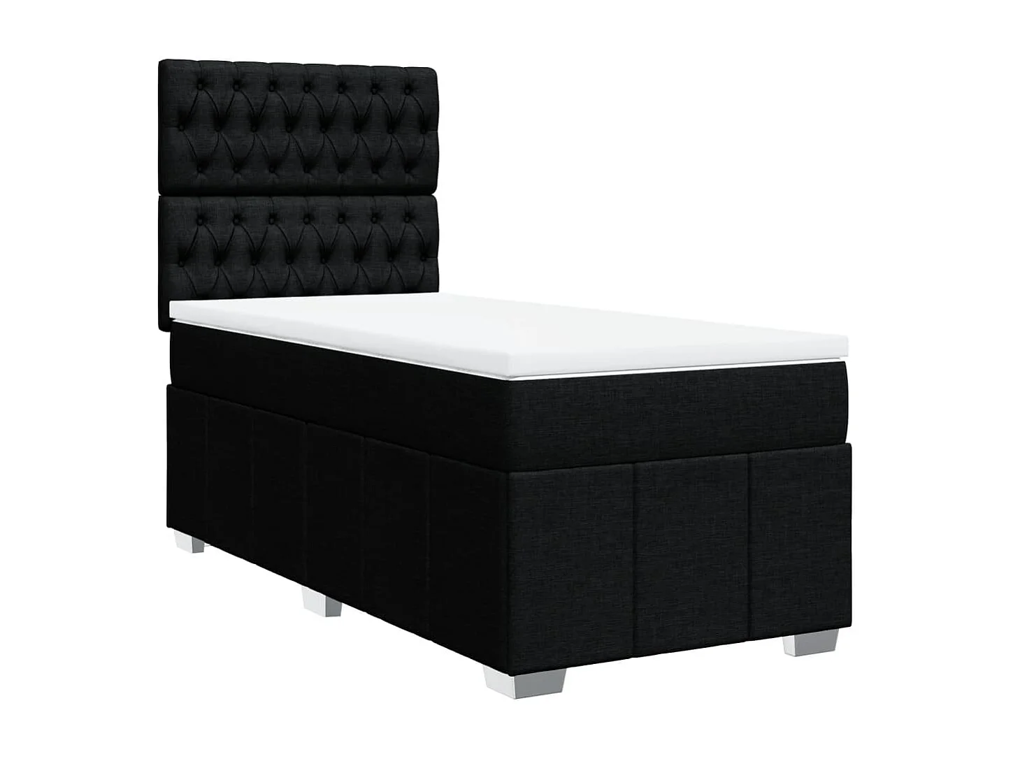 Sommier à lattes de lit avec matelas Noir 100x200 cm Tissu