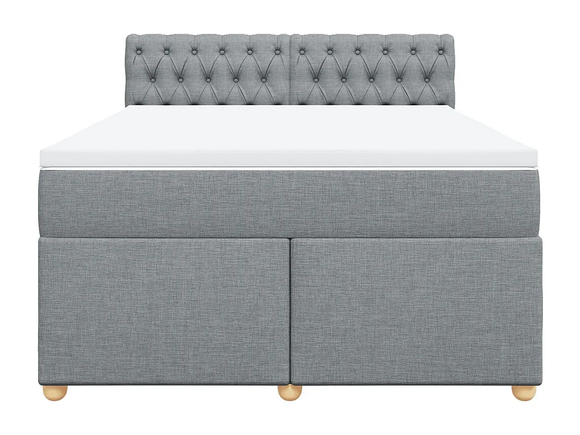 Sommier à lattes de lit avec matelas Gris clair 140x190cm Tissu