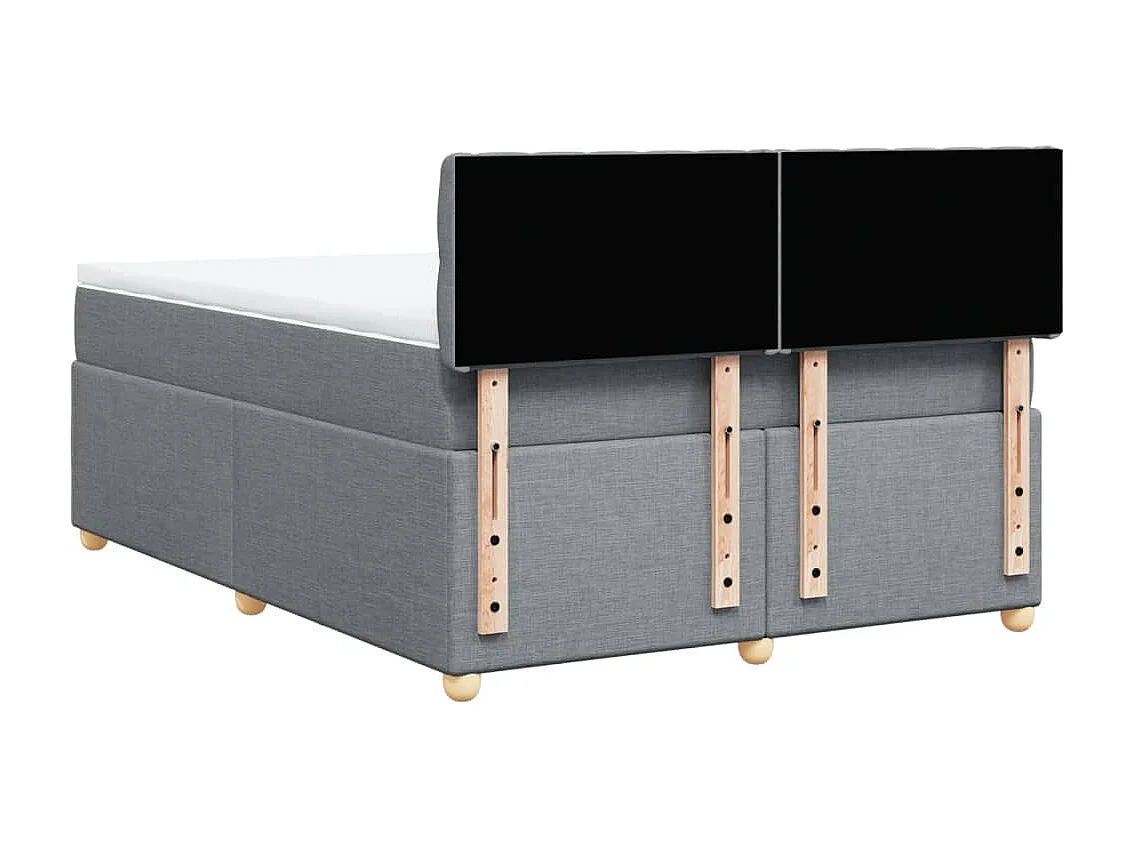 Sommier à lattes de lit avec matelas Gris clair 140x190cm Tissu