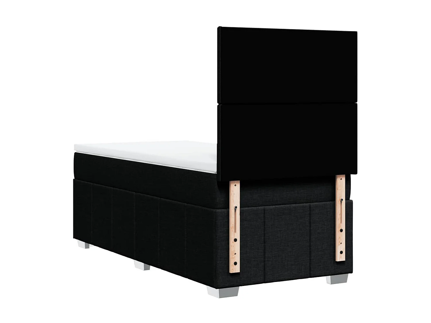 Sommier à lattes de lit avec matelas Noir 90x200 cm Tissu