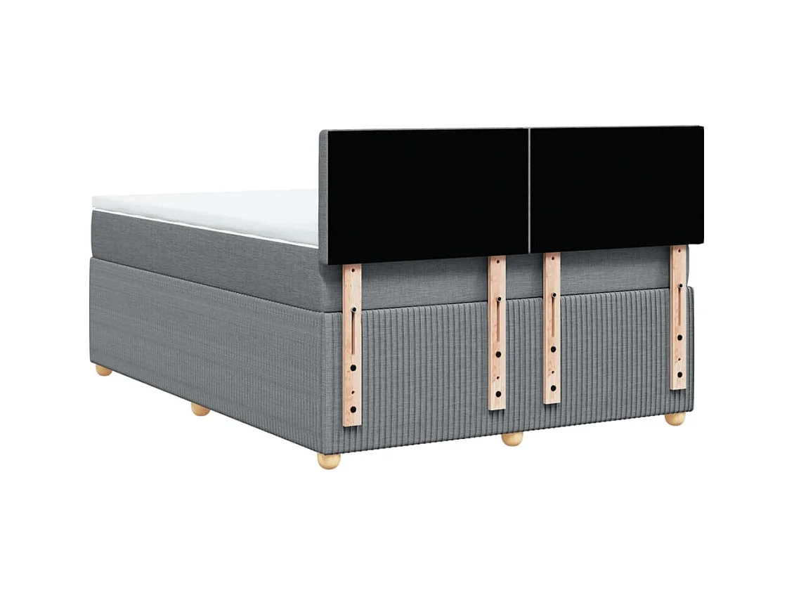 Sommier à lattes de lit avec matelas Gris clair 140x190cm Tissu