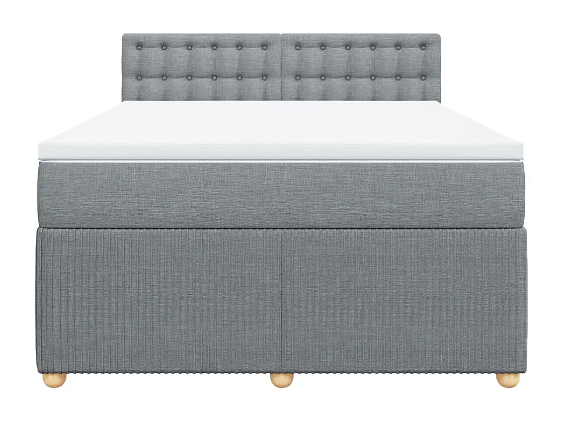 Sommier à lattes de lit avec matelas Gris clair 140x190cm Tissu