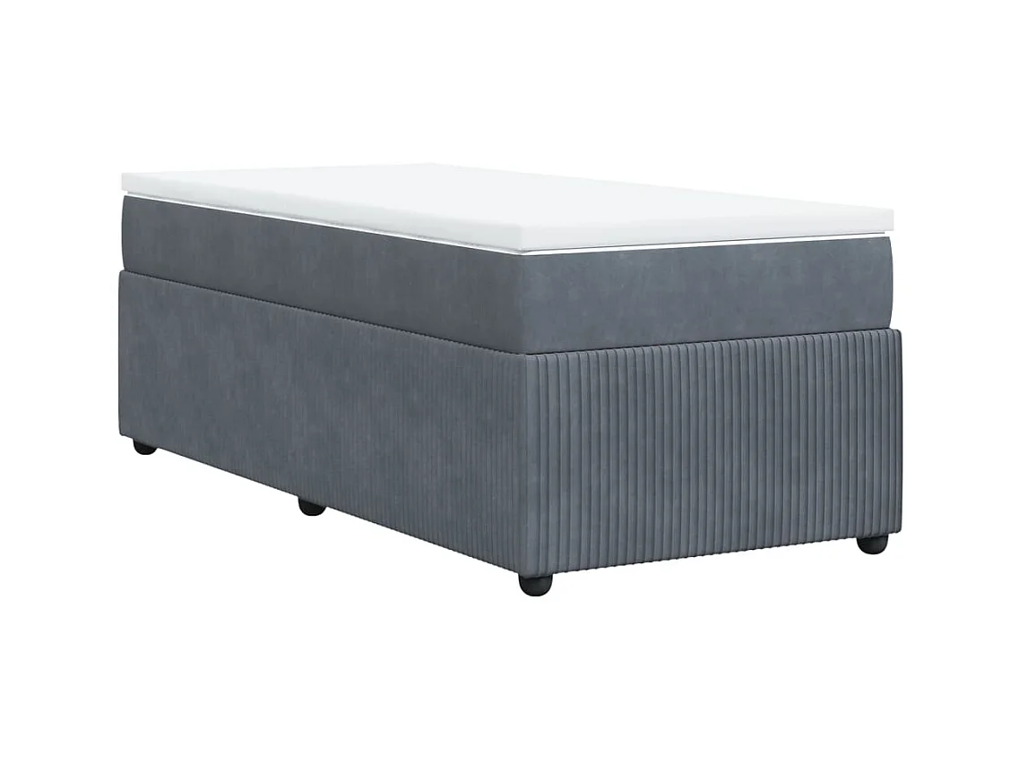 Sommier à lattes de lit et matelas Gris foncé 90x190 cm Velours