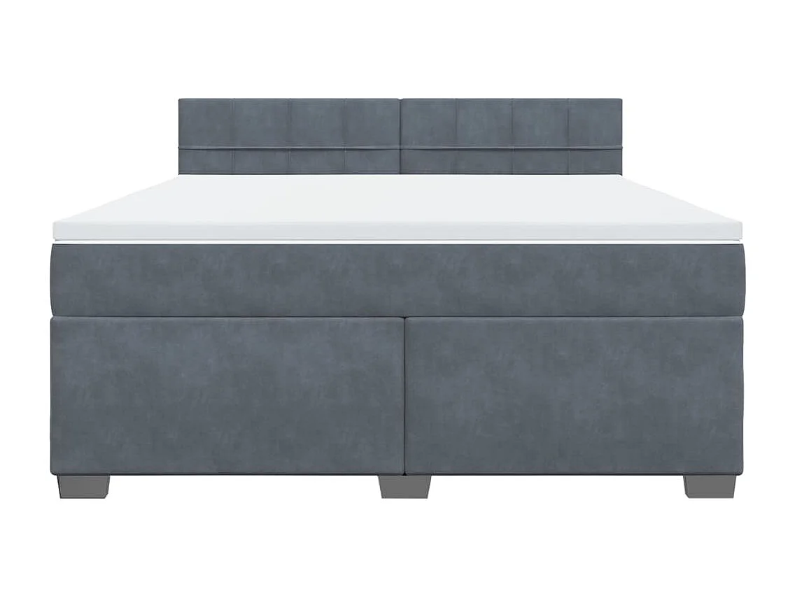 Boxspring met matras fluweel donkergrijs 180x200 cm
