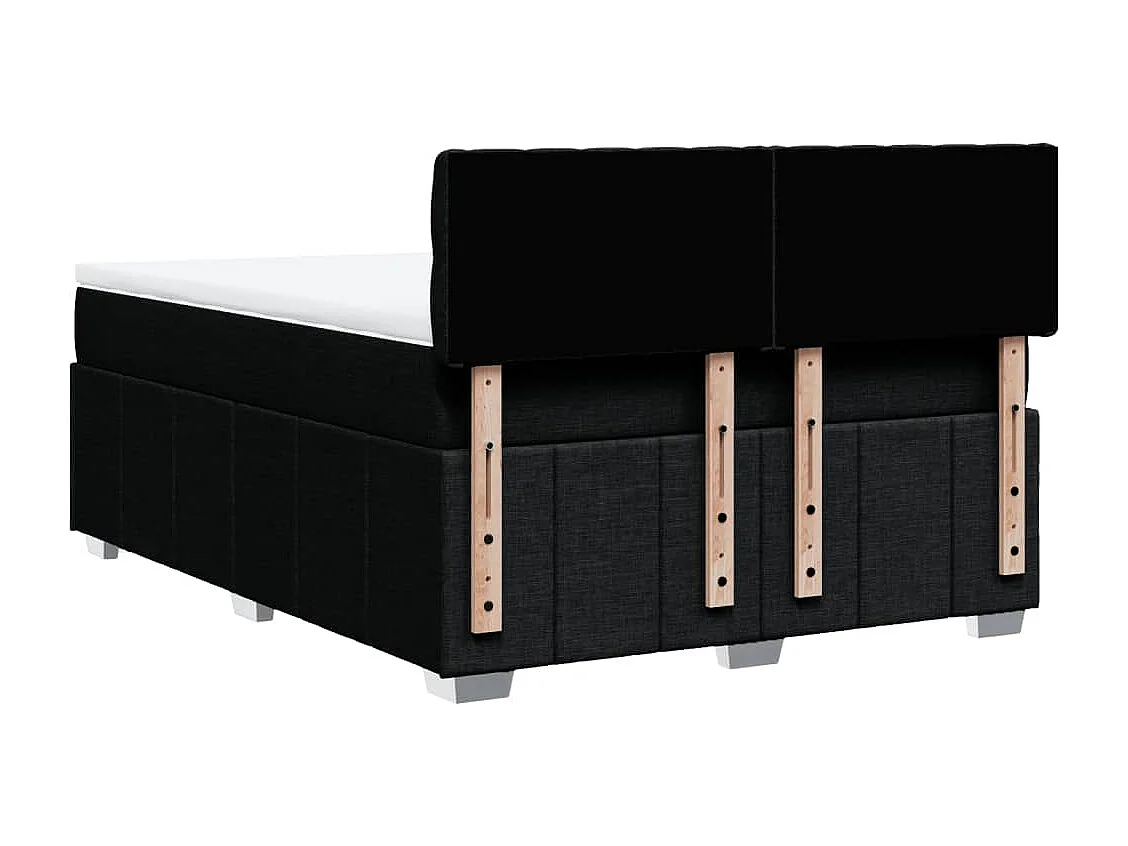 Cama com molas/colchão 160x200 cm tecido preto