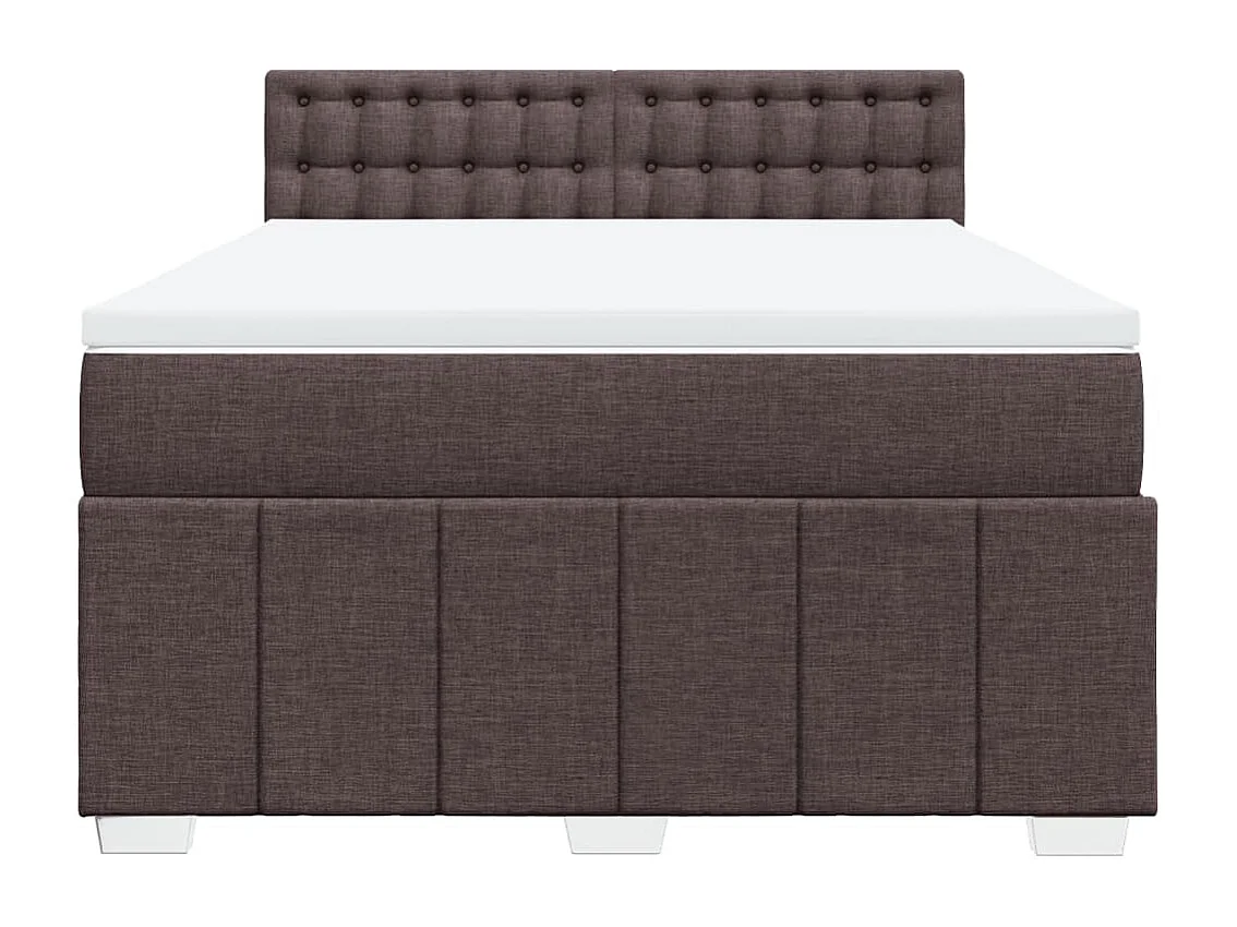 Boxspring met matras stof donkerbruin 160x200 cm