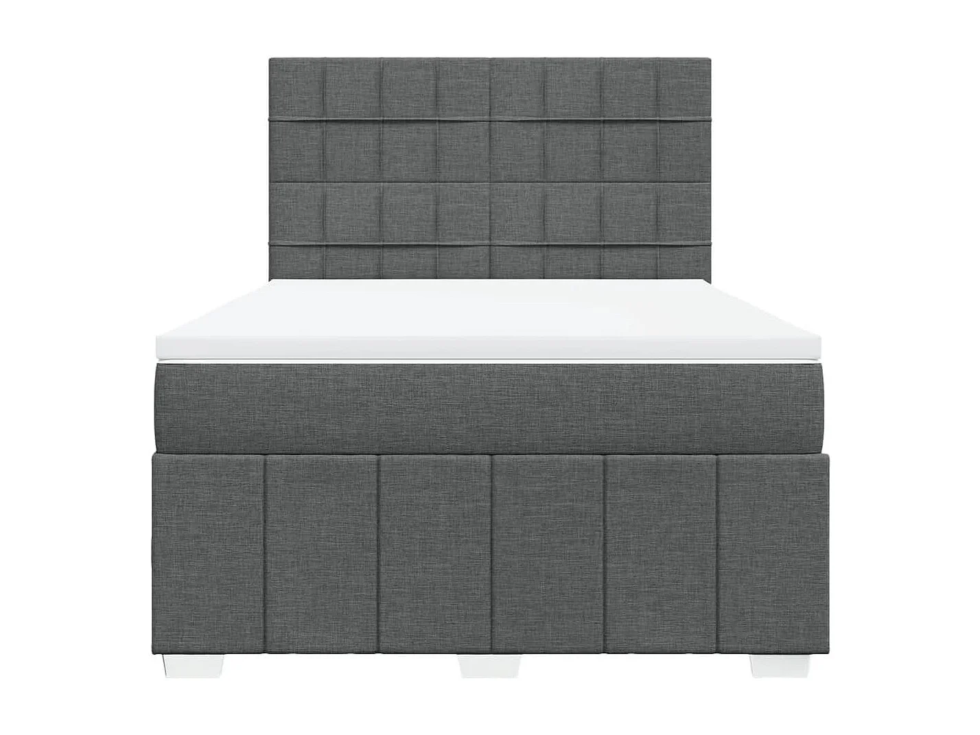 Boxspring met matras stof donkergrijs 140x200 cm