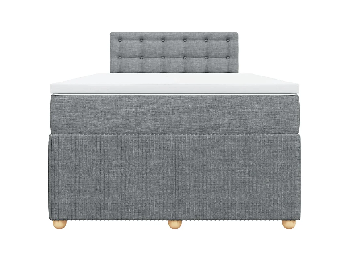 Cama boxspring com colchão 120x190 cm tecido cinzento-claro