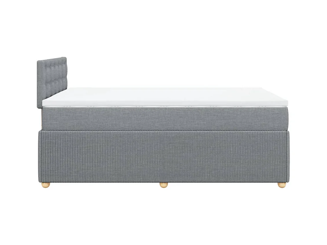 Cama boxspring com colchão 120x190 cm tecido cinzento-claro