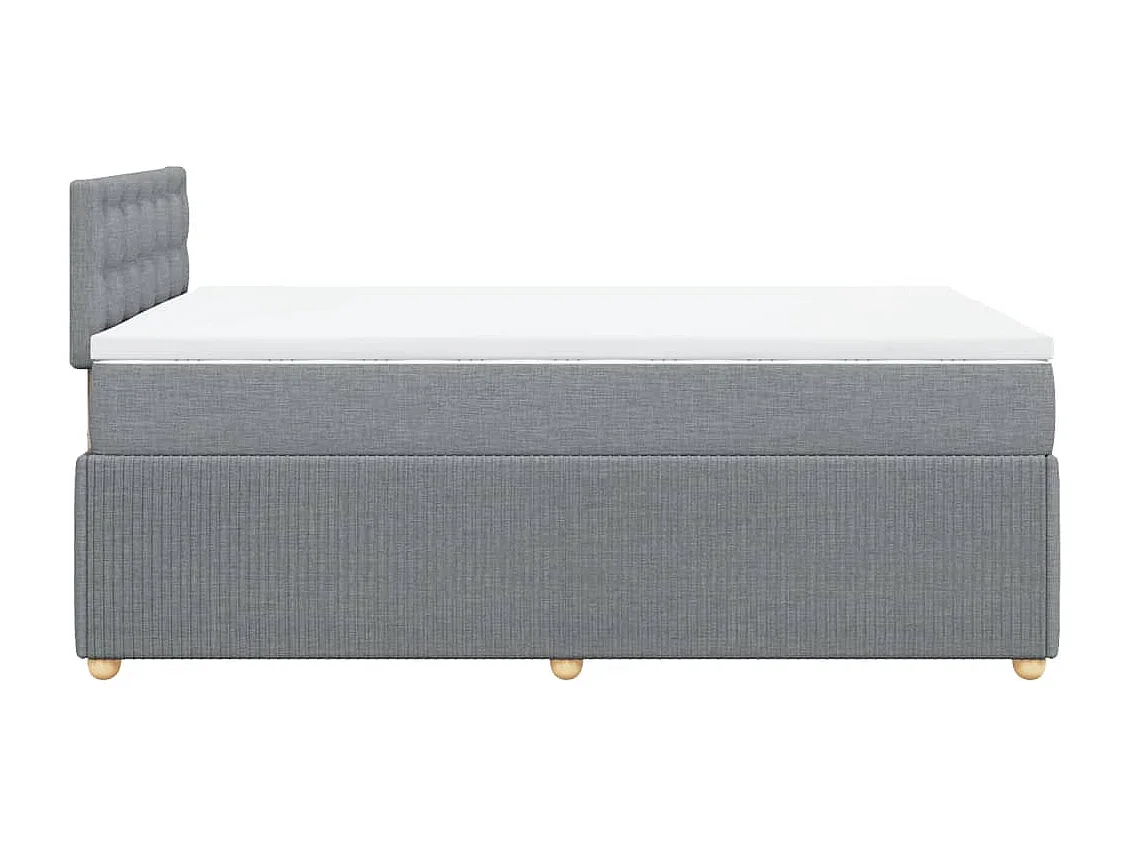 Cama boxspring com colchão 120x190 cm tecido cinzento-claro