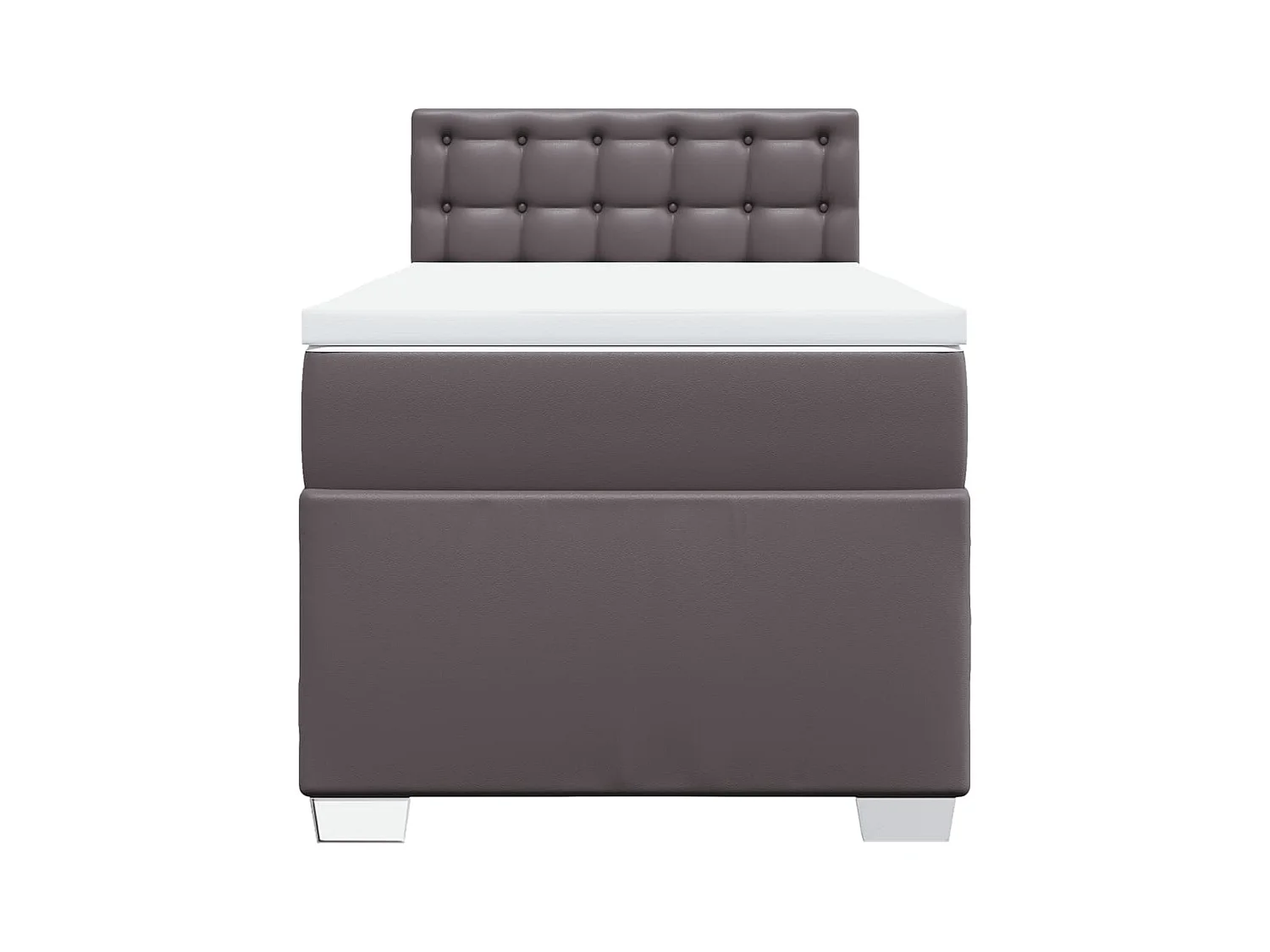 Sommier à lattes de lit avec matelas Gris 90x200 cm Similicuir