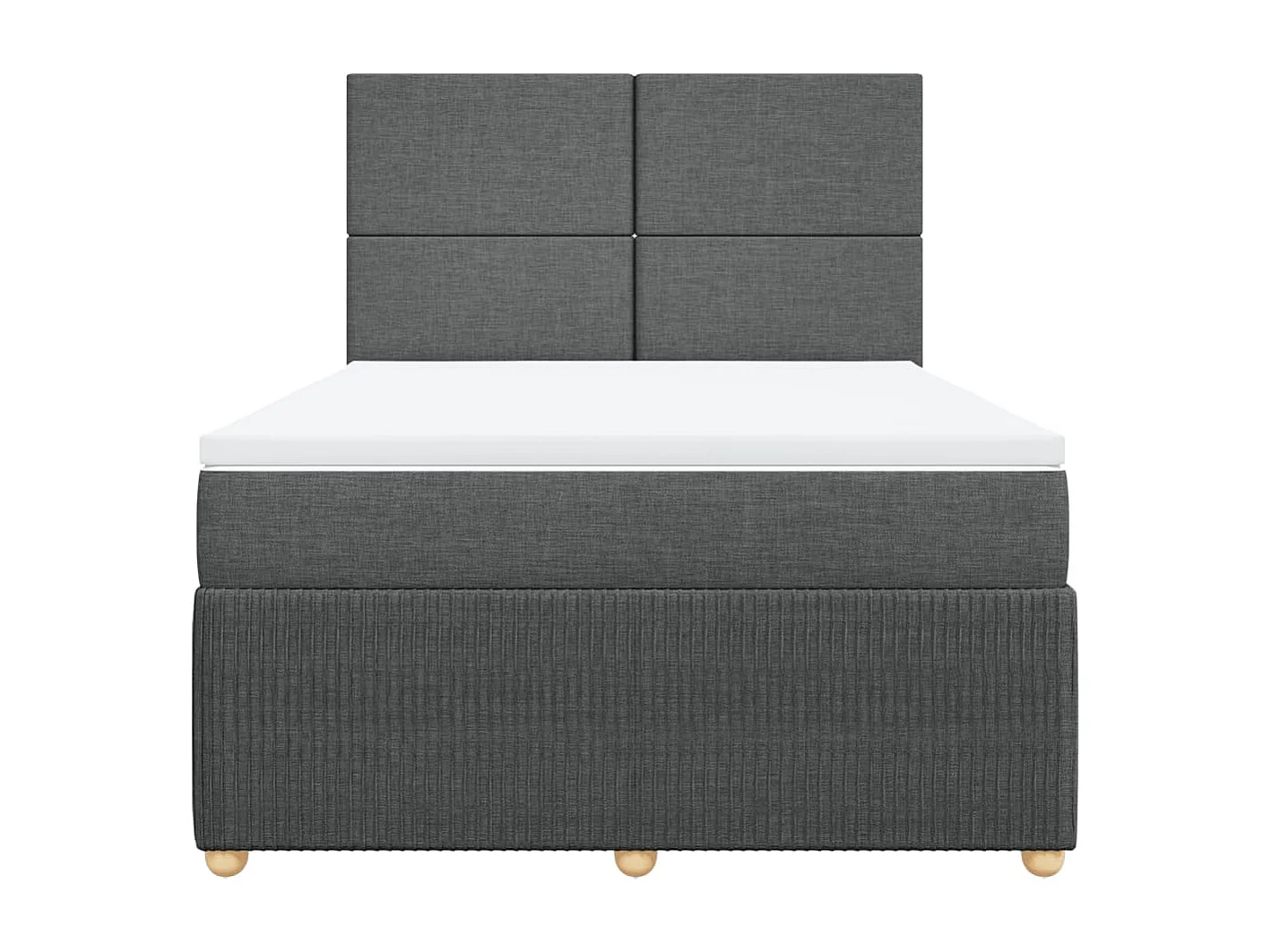 Cama box spring con colchón tela gris oscuro 160x200 cm