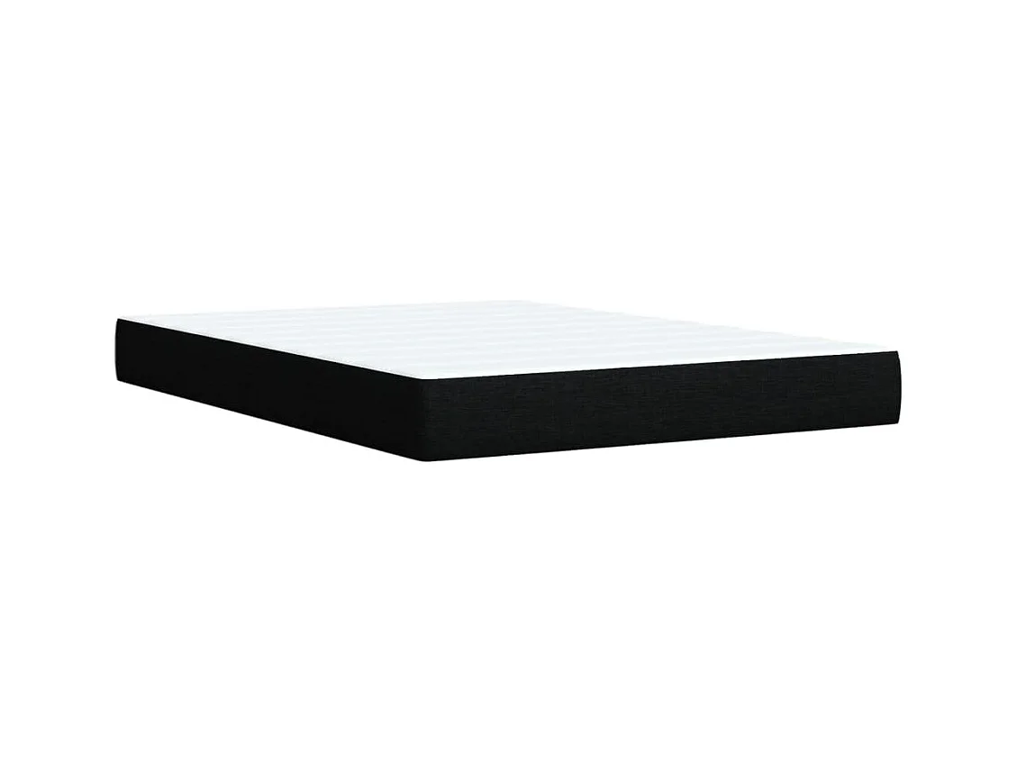 Sommier à lattes de lit avec matelas Noir 140x200 cm Tissu