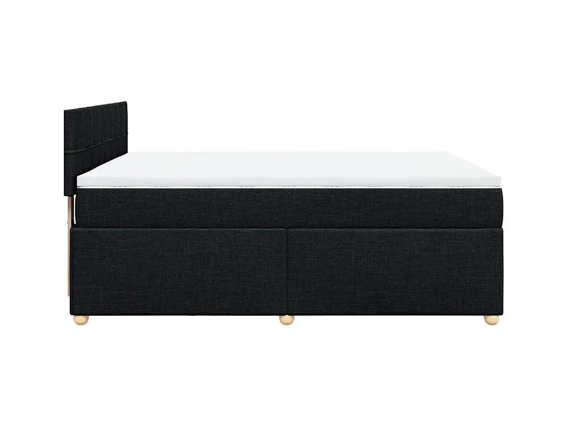 Sommier à lattes de lit avec matelas Noir 140x200 cm Tissu
