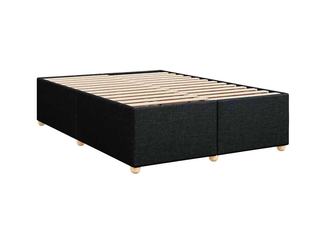 Sommier à lattes de lit avec matelas Noir 140x200 cm Tissu