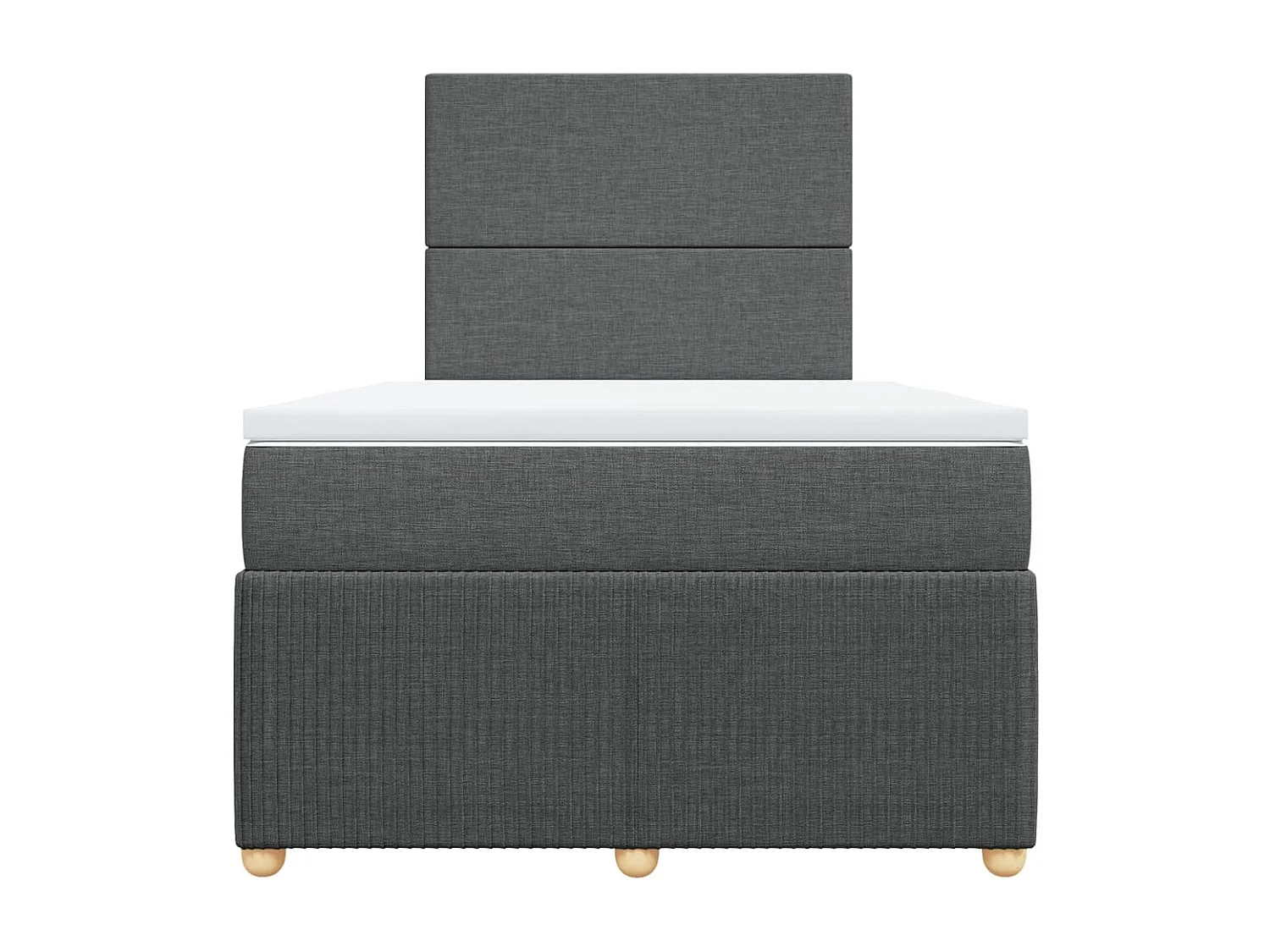 Sommier à lattes de lit avec matelas Gris foncé 120x200cm Tissu