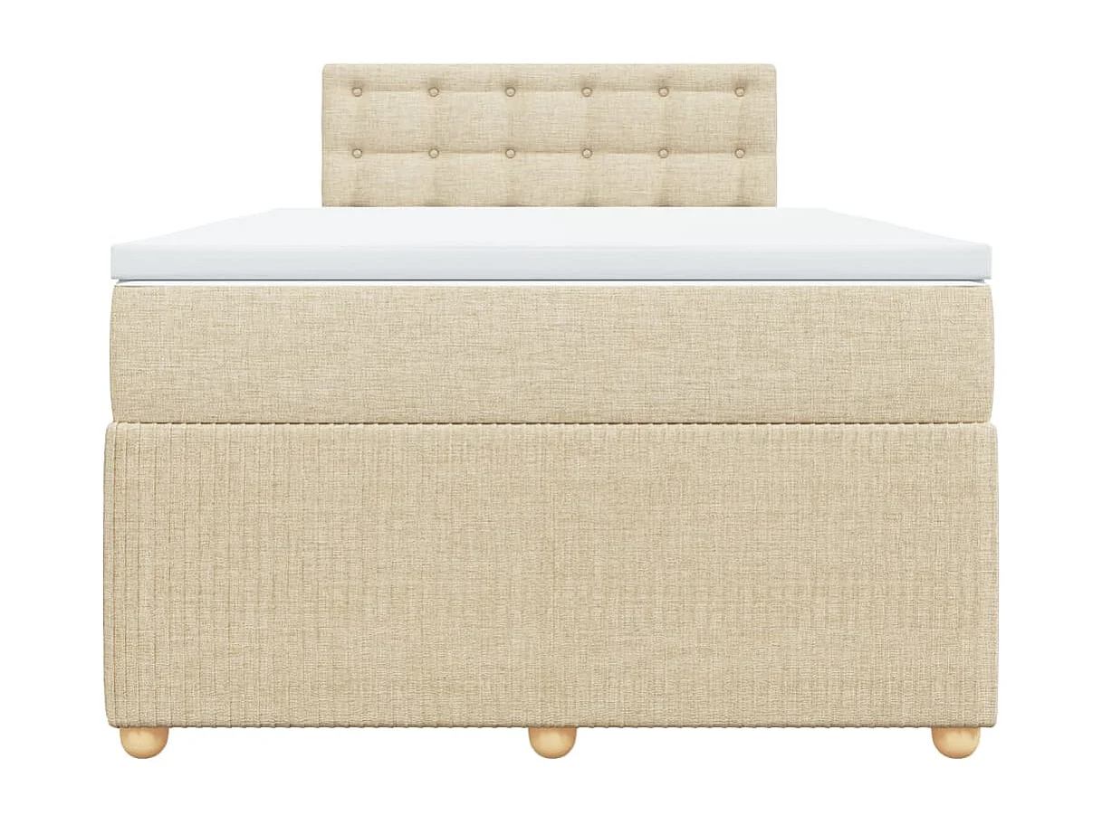 Sommier à lattes de lit avec matelas crème 120x190 cm tissu