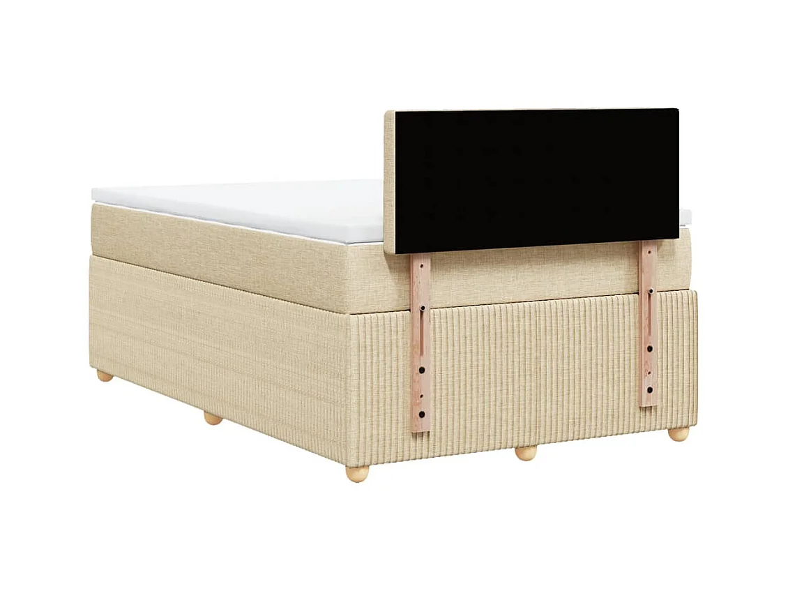 Cama boxspring com colchão 120x190 cm tecido cor creme