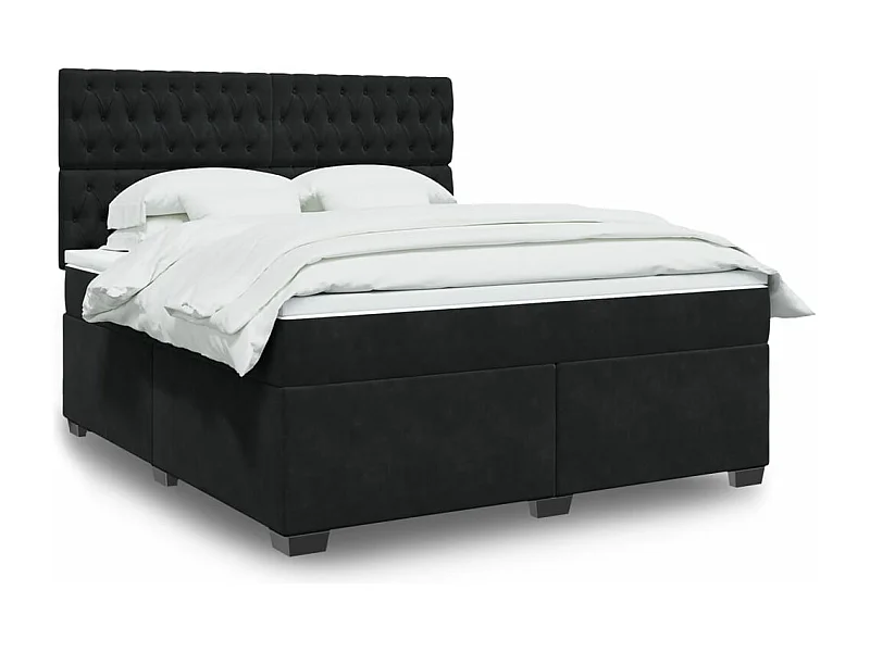 Cama com molas/colchão 180x200 cm veludo preto