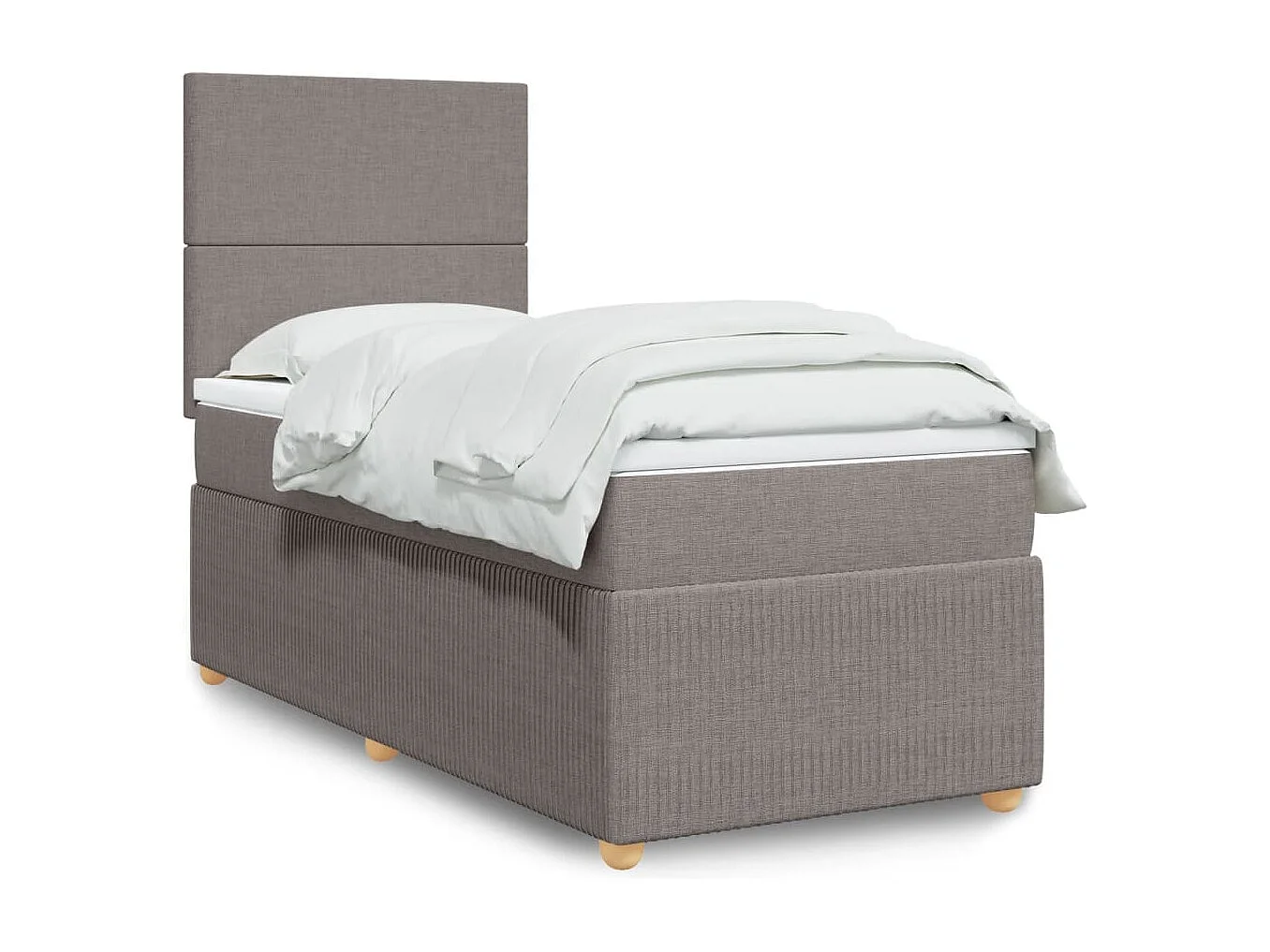 Sommier à lattes de lit avec matelas Taupe 90x190 cm Tissu