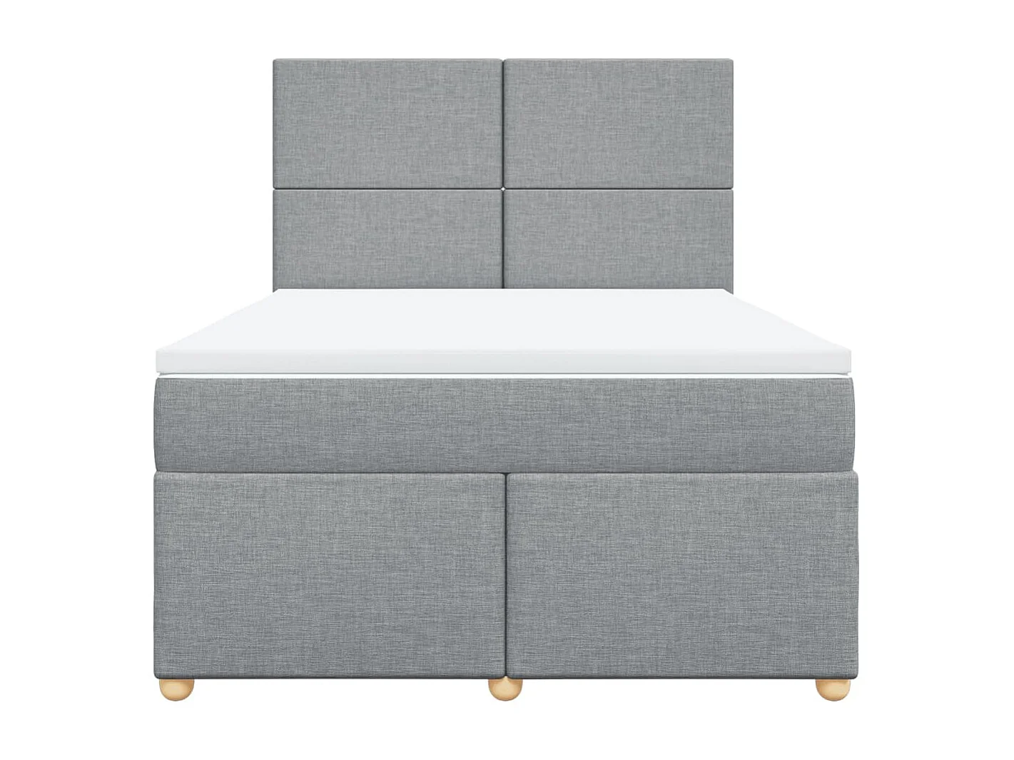 Sommier à lattes de lit avec matelas Gris clair 140x190cm Tissu