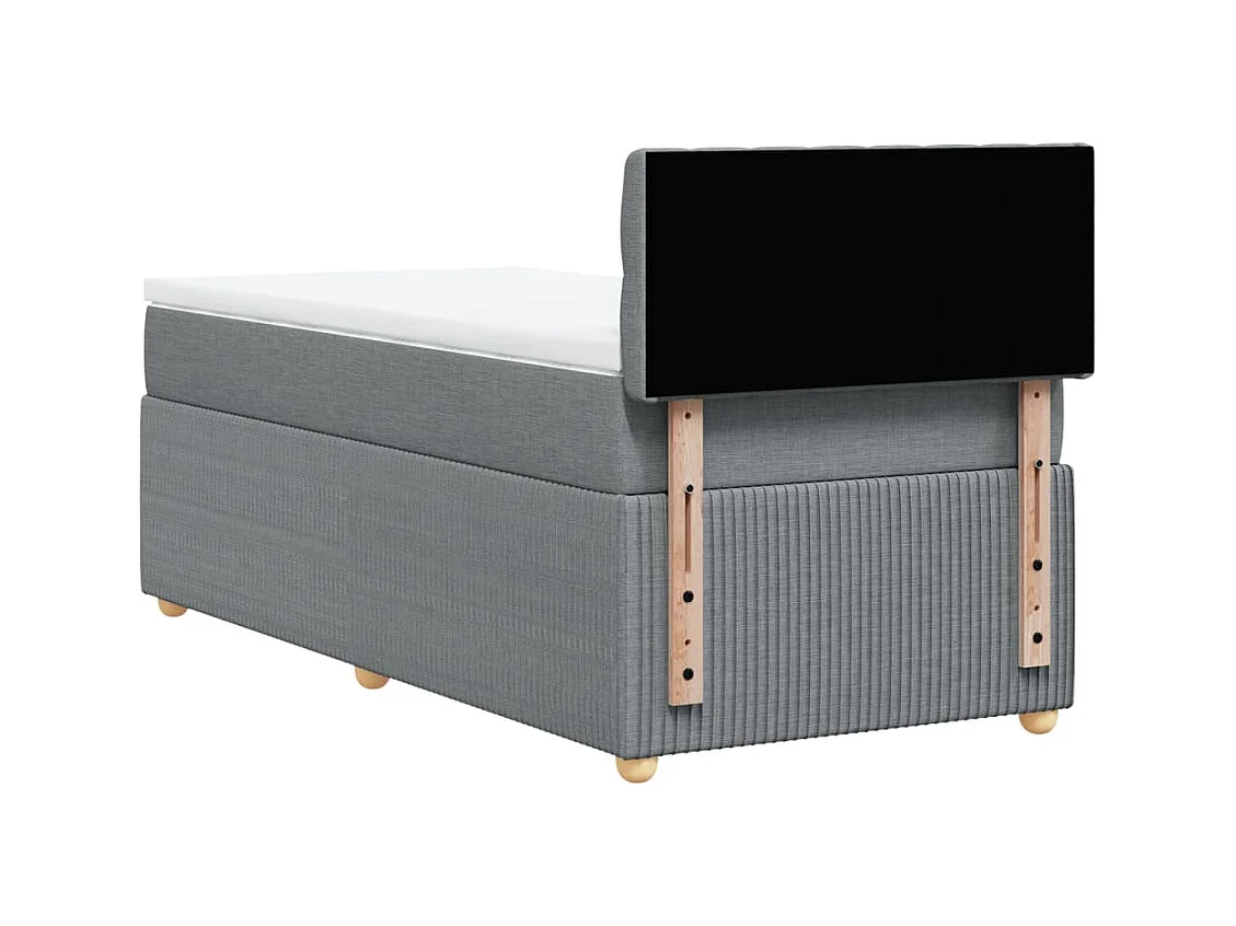 Sommier à lattes de lit avec matelas Gris clair 100x200cm Tissu