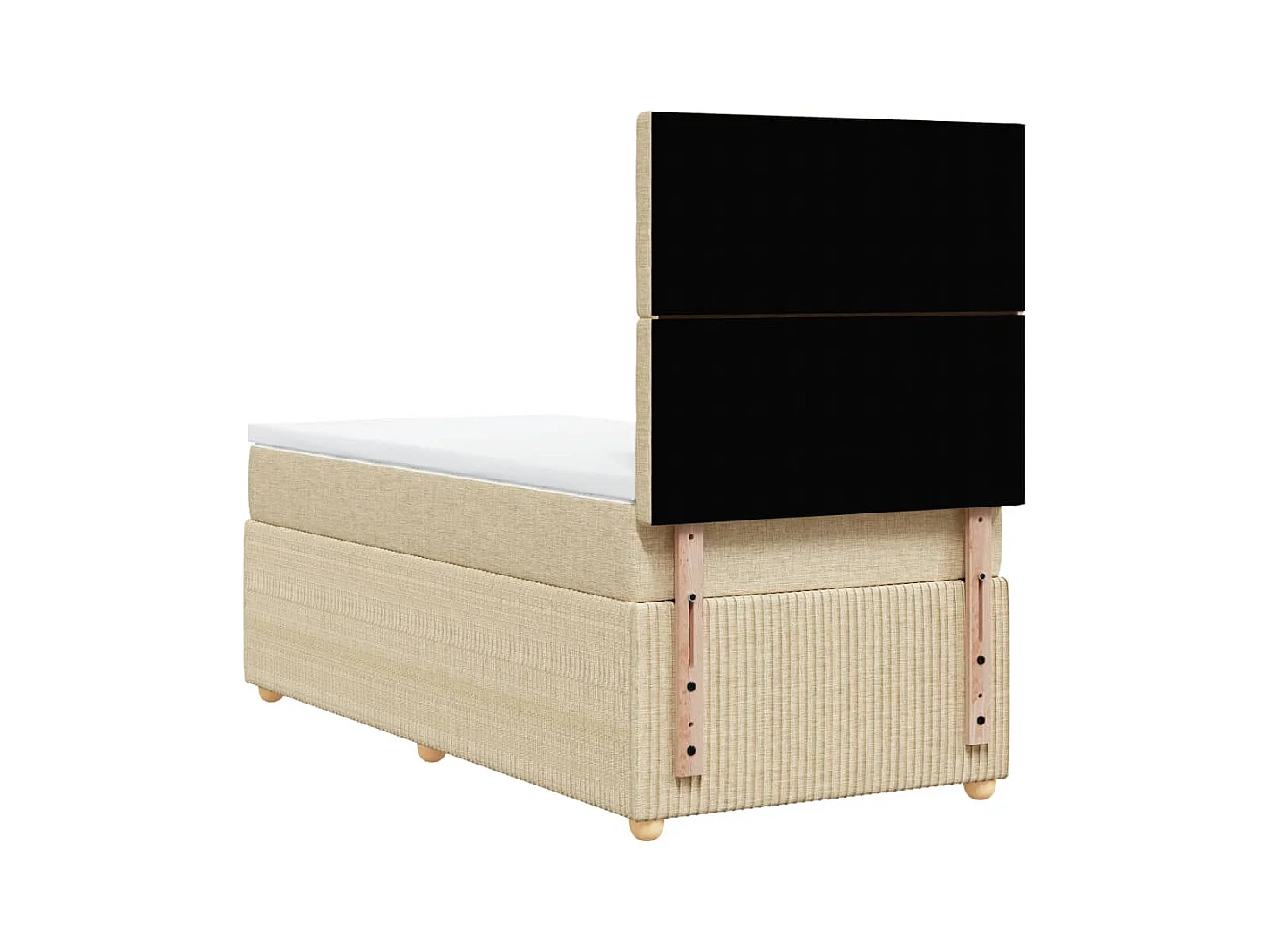 Sommier à lattes de lit avec matelas Crème 80x200 cm Tissu