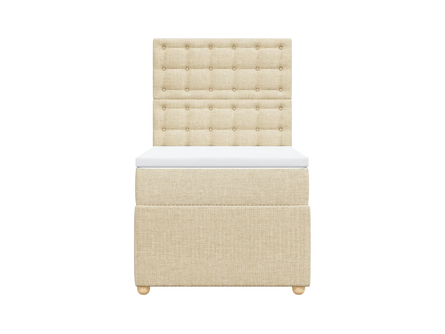 Sommier à lattes de lit avec matelas Crème 80x200 cm Tissu