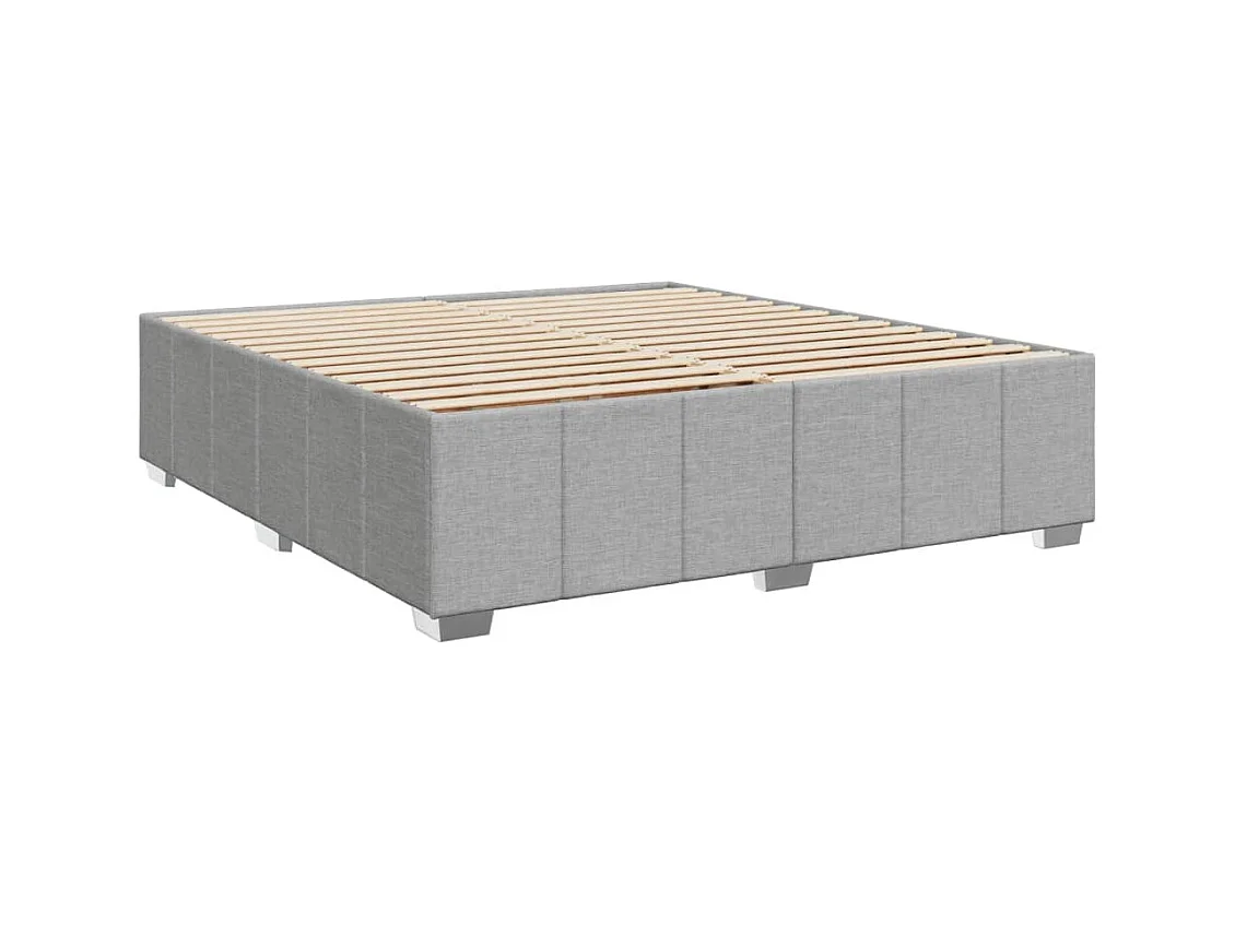 Sommier à lattes de lit avec matelas Gris clair 180x200cm Tissu
