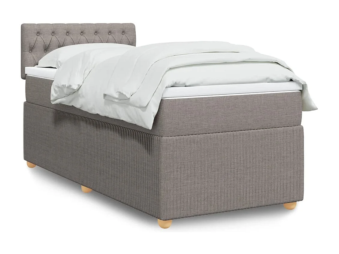 Sommier à lattes de lit avec matelas Taupe 80x200 cm Tissu