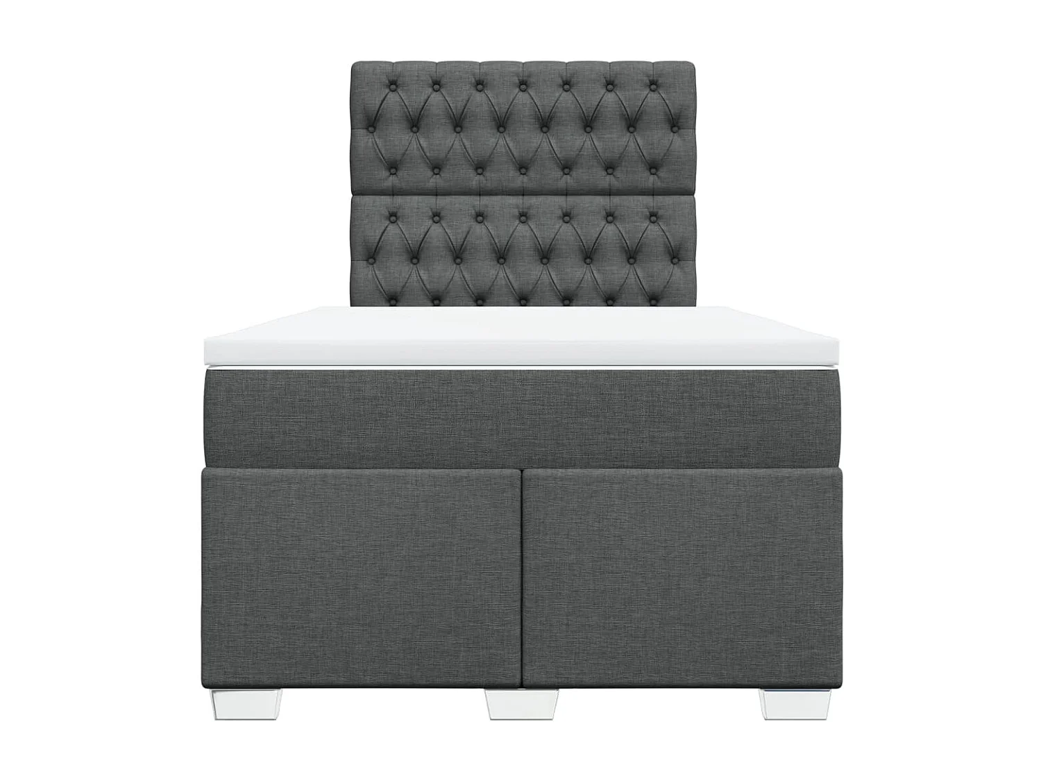 Cama boxspring com colchão 120x190 cm tecido cinzento-escuro