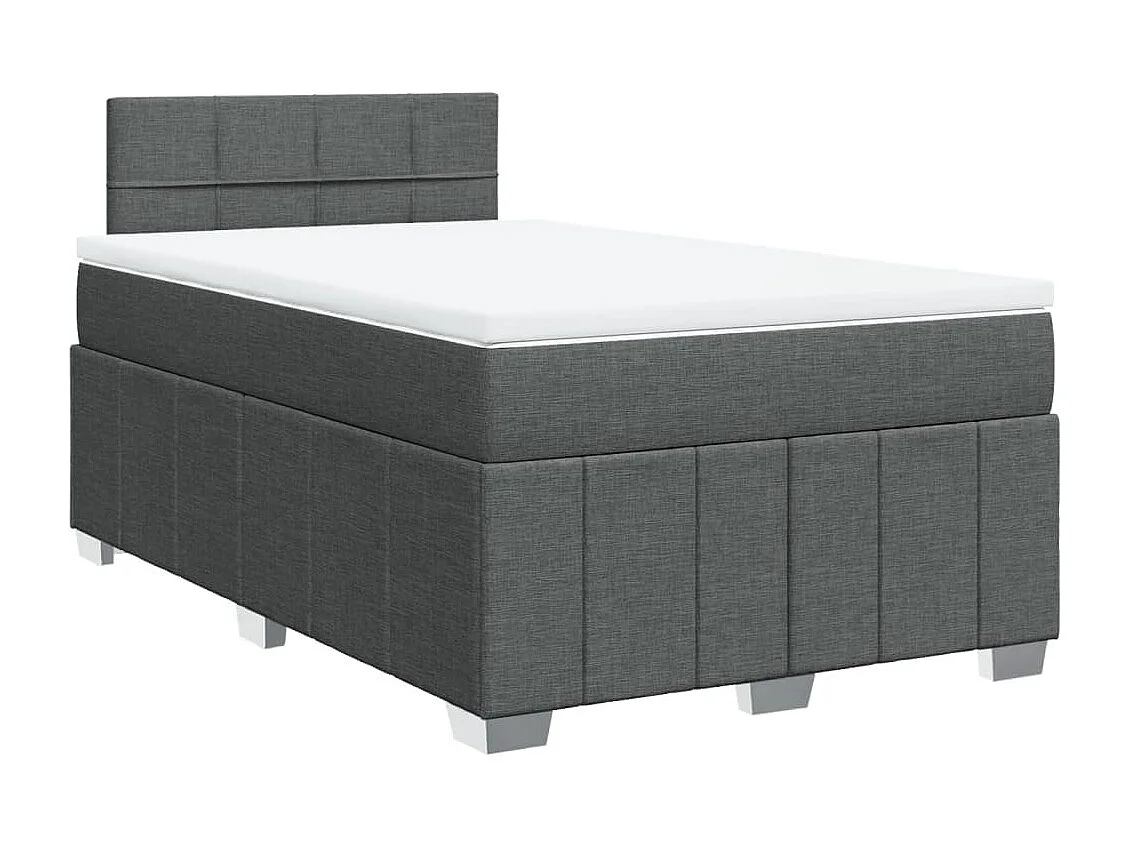 Cama boxspring com colchão 120x190 cm tecido cinzento-escuro