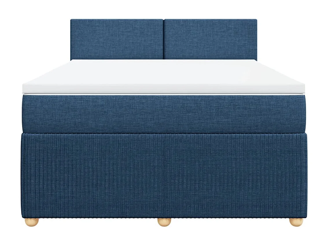 Sommier à lattes de lit avec matelas Bleu 140x200 cm Tissu