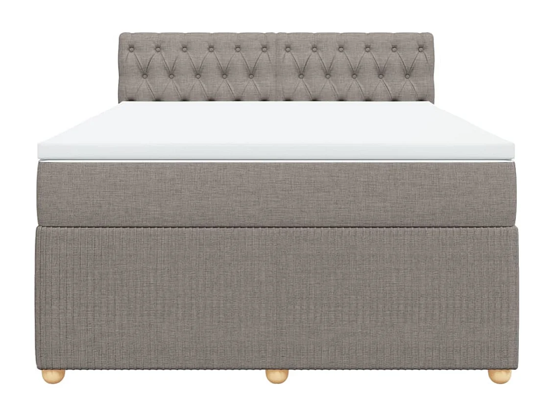 Sommier à lattes de lit avec matelas Taupe 140x190 cm Tissu