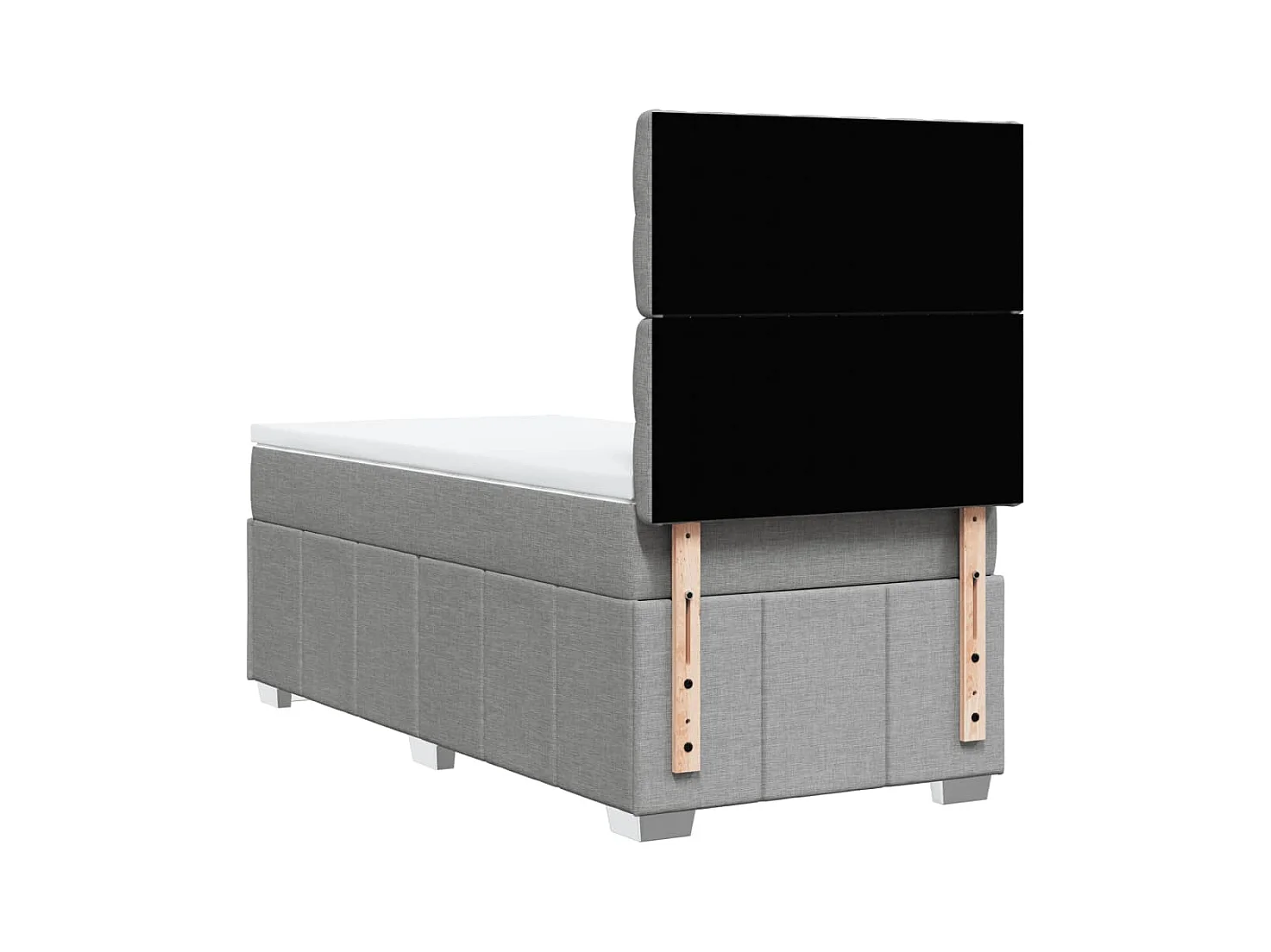 Sommier à lattes de lit avec matelas Gris clair 100x200cm Tissu