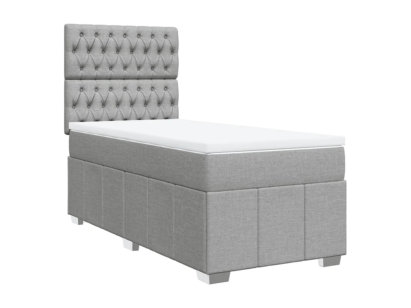 Sommier à lattes de lit avec matelas Gris clair 100x200cm Tissu