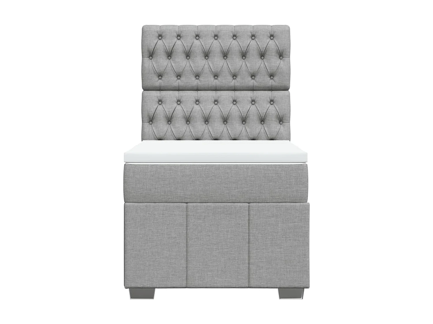 Sommier à lattes de lit avec matelas Gris clair 100x200cm Tissu