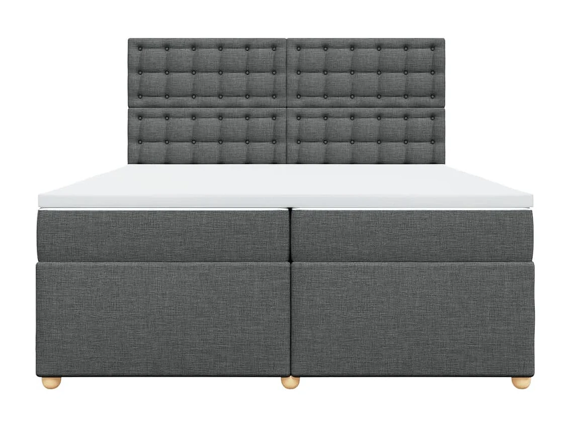 Sommier à lattes de lit avec matelas Gris foncé 200x200cm Tissu