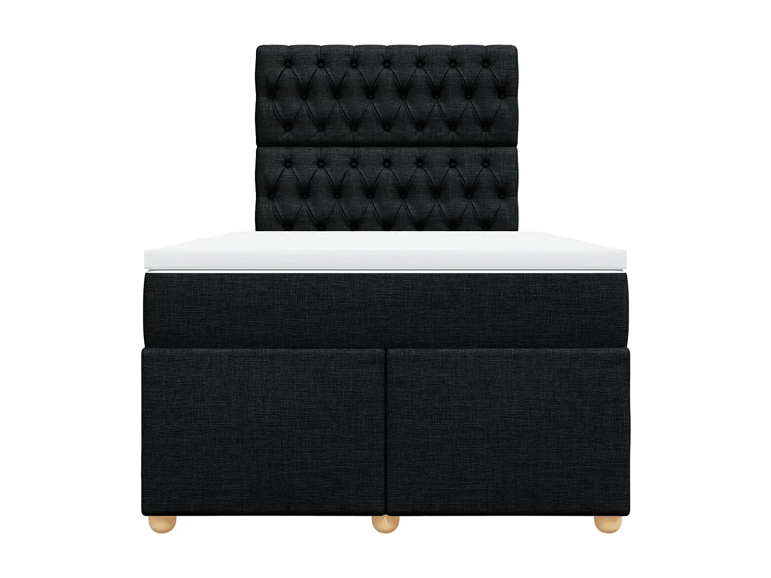 Sommier à lattes de lit avec matelas noir 120x190 cm tissu