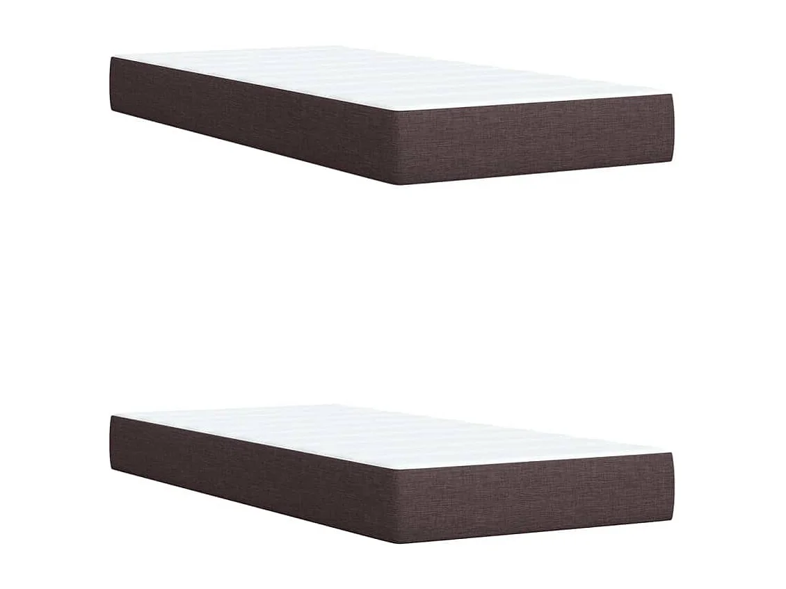 Cama box spring con colchón tela marrón oscuro 200x200 cm
