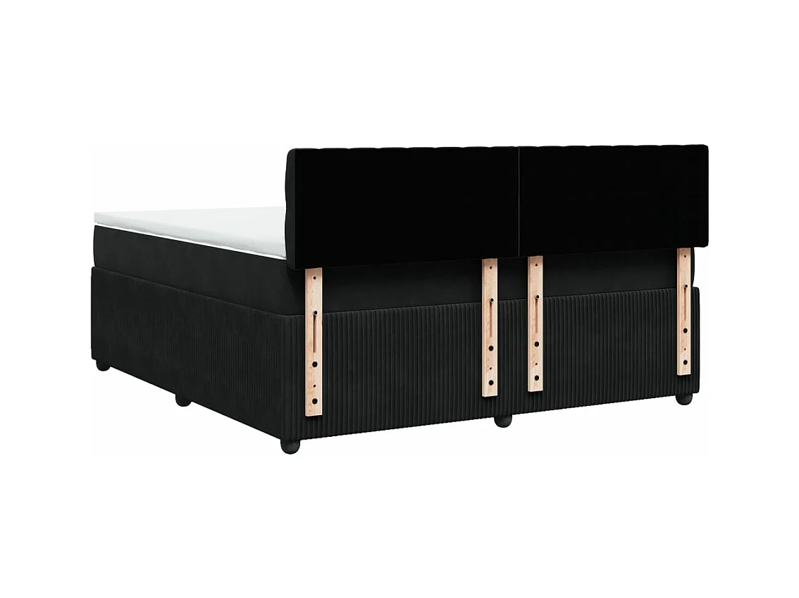 Boxspring met matras fluweel zwart 180x200 cm