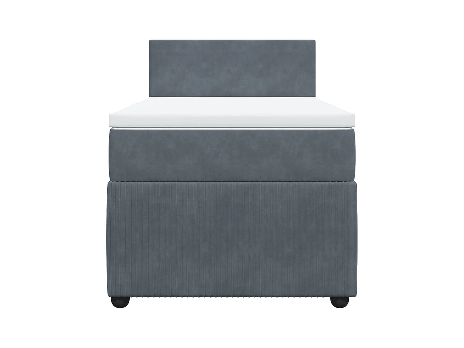 Sommier à lattes de lit et matelas Gris foncé 90x200 cm Velours