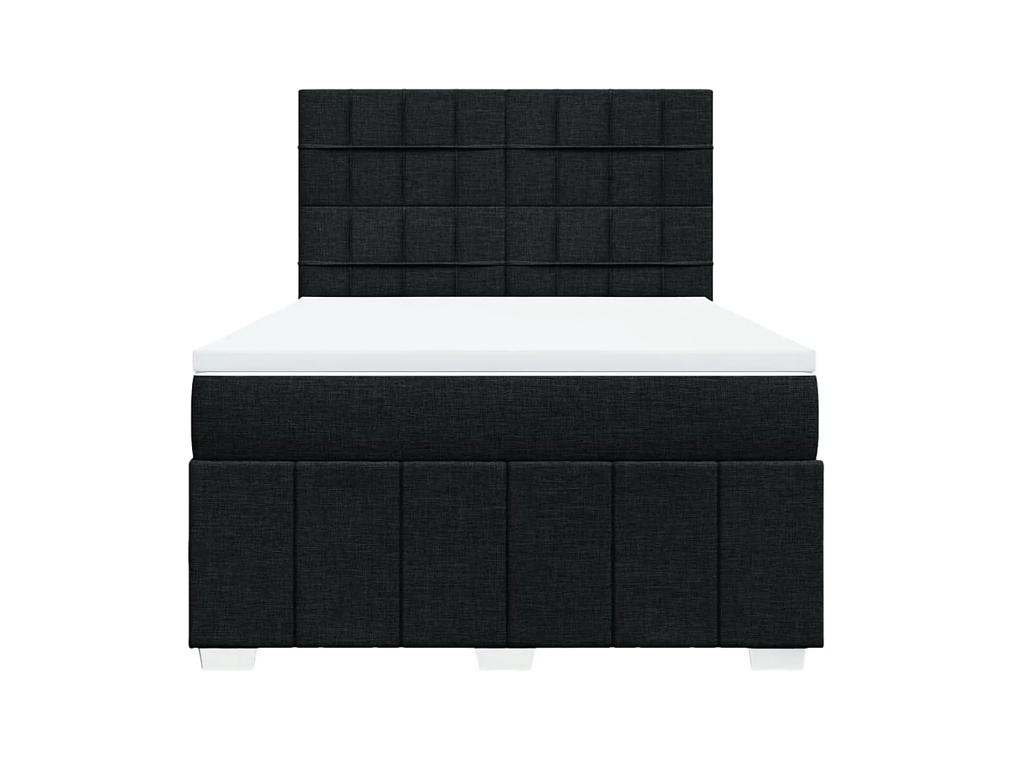 Sommier à lattes de lit avec matelas Noir 140x200 cm Tissu