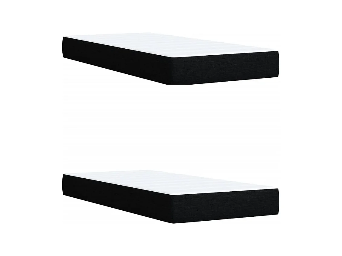 Sommier à lattes de lit avec matelas Noir 200x200 cm Tissu